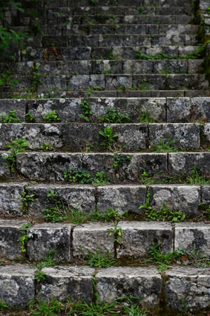 Ancient stone steps, vertical picture