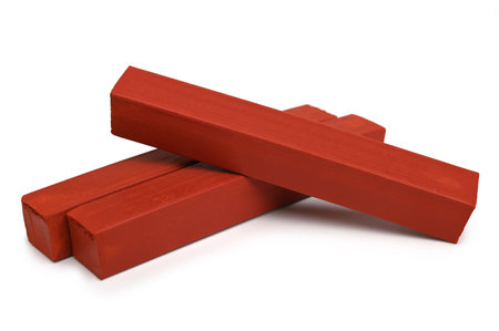 Sanguine chalk on white backgroundの写真素材