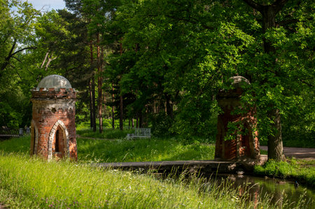 Red (Turkish) Cascade in Catherine Park, Tsarskoye Selo (Pushkin), Russiaのeditorial素材