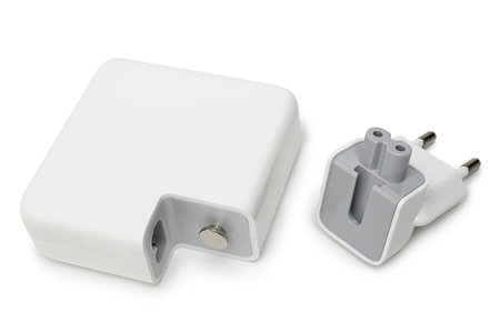 Electrical adapter on white background