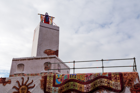 Russian stove at the festival carnival in the skyの写真素材