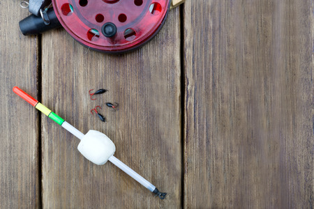 set of gear fishermanの写真素材