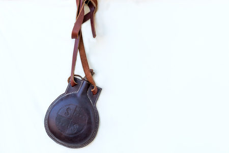 flask for water vintage on a white backgroundの写真素材