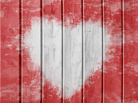 red boards background with heart centerの写真素材