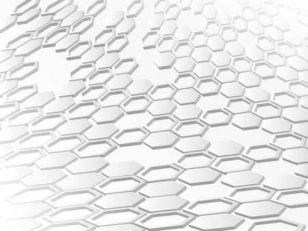 White background with hexagons figures
