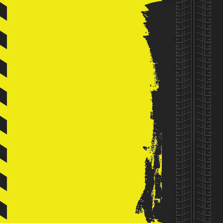 Tire track background. Yellow auto background.のイラスト素材