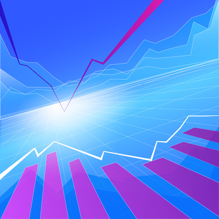 Stock Market Graph and Bar Chartのイラスト素材