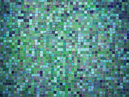 Gradient blue and green colored mosaic background tiles