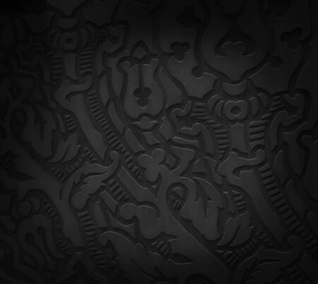 Vintage ornament. black background or textureの写真素材