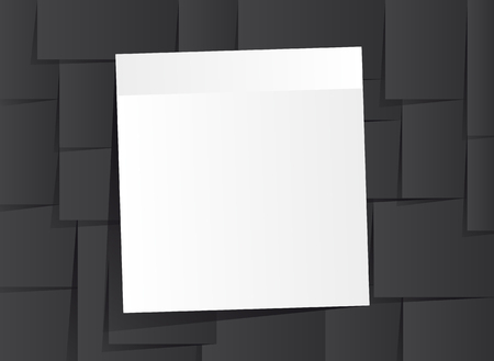 White stick note isolated on black background, vector illustrationのイラスト素材