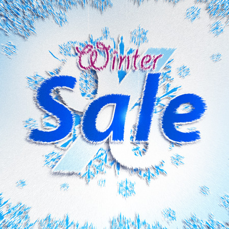 Winter Sale. Christmas balls on withe background