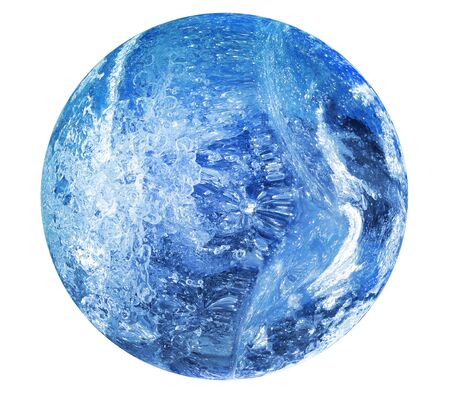 Ball ice blue frozen rink winter background                                                         ...