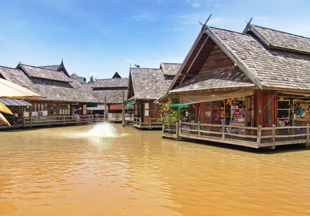 house on the water. Vilage on river. tourist object.の写真素材