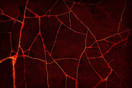 Background abstraction. Cracked lava Loose texture. Crack on the ground                             ...