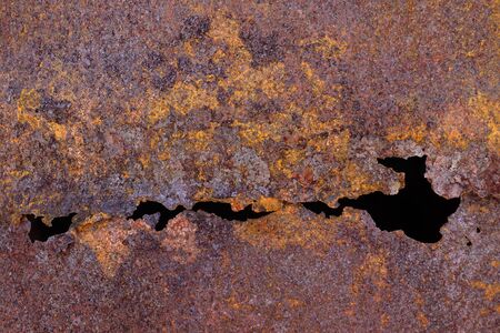 Rusty metal background with rough texture in brown tones