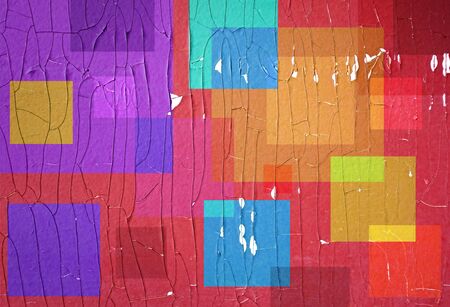 Cracked colorful paint texture. Close-up of old painted wall. Abstract grunge background. Vintage...
