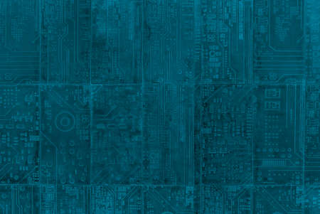 Blue geometric patterned concrete wall texture. Techno background