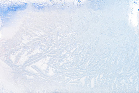 Frost ice texture on window glass