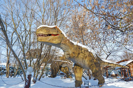 Life size model of Tyrannosaurus Rex, Carnivorous Dinosaur from the Cretaceous periodの写真素材