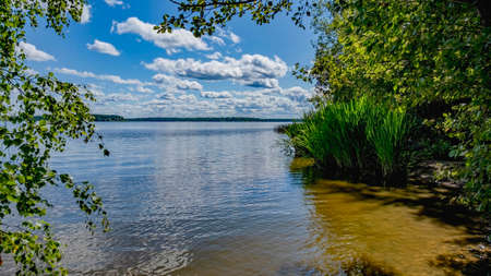 A wonderful view from the bank to the Volga.の写真素材