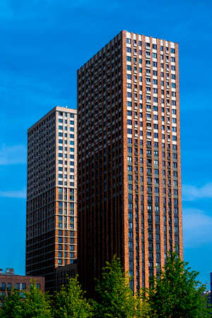 View of the multi-apartment residential complex of the new buildingの写真素材