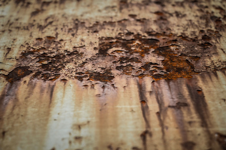 Brown surface The iron is rusted