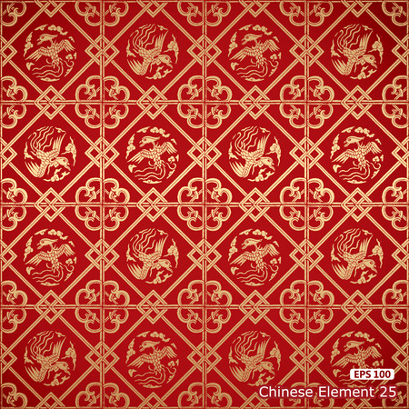 Seamless Chinese Vintage Damask wallpaperのイラスト素材