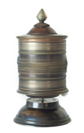 Isolated Prayer Wheel is rollingの写真素材