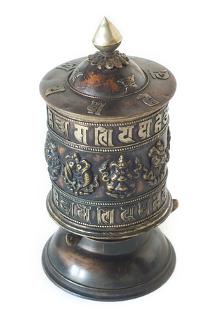 Isolated Prayer Wheel look from top and all clearの写真素材