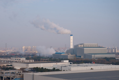 The waste incineration factory in Jiading district Shanghai のeditorial素材