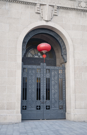 a door of old famous building in shanghiのeditorial素材