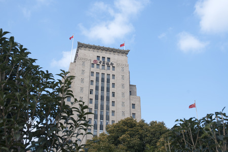 the building of Bank of China located at Bund shanghaiのeditorial素材