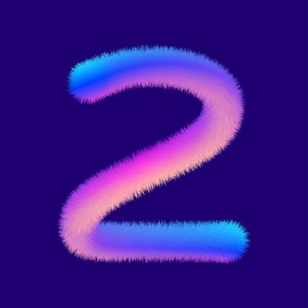 colorful fluffy number 2の写真素材