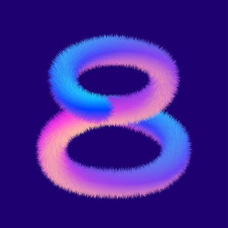 colorful fluffy number 8の写真素材
