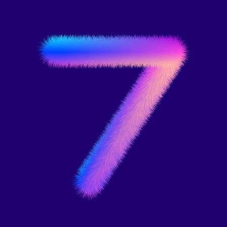 colorful fluffy number 7の写真素材