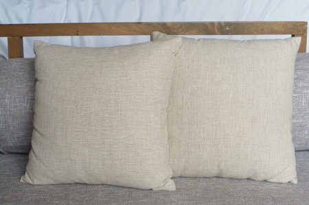 cushion pillows on sofa