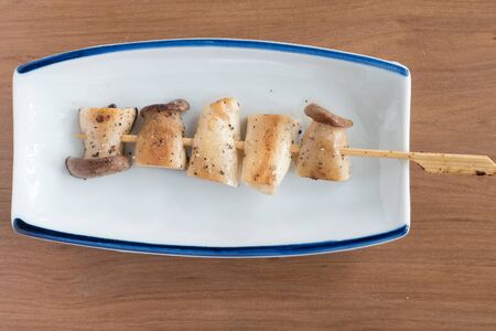 Japanese skewered mushroomの写真素材