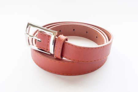 brown belt isolated on white backgroundの写真素材