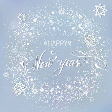 New Year snowlakes backgroundのイラスト素材