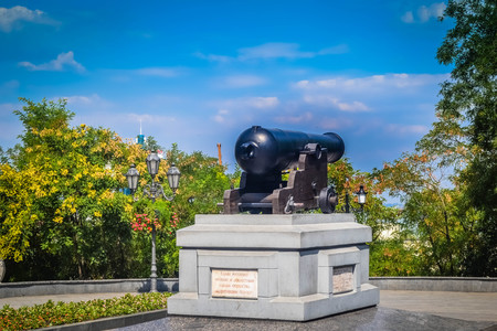 The cannon of the Crimean War in Odessaのeditorial素材