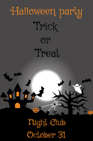 Set of halloween objects and lettering.のイラスト素材