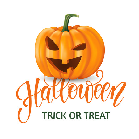 Halloween background, pumpkin. Greeting card for party and sale. Autumn holidays. Vector illustration EPS10.のイラスト素材