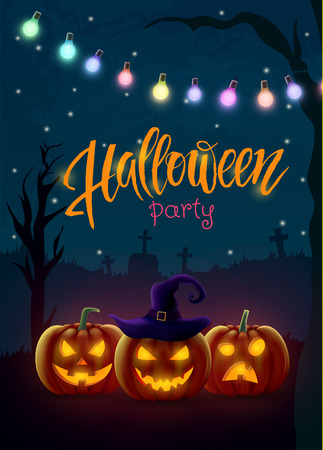 Halloween background, pumpkin. Greeting card for party and sale. Autumn holidays. Vector illustration EPS10.のイラスト素材