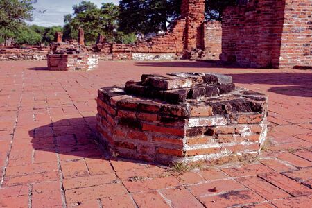 The left over pillar within Wat Mahathat.の写真素材