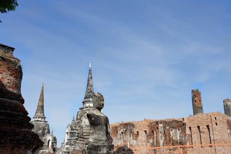 Photo of the main and sub temple of Wat Phra Si Sanphet in gorgeous view.の写真素材