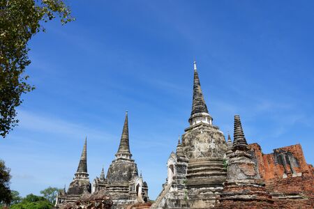 Another photo of the main and sub temple of Wat Phra Si Sanphet in gorgeous view.の写真素材