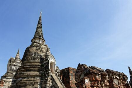 A photo of the main and sub temple of Wat Phra Si Sanphet in gorgeous view.の写真素材