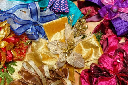 Colorful festive bows background.の写真素材