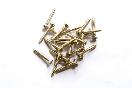 drywall screw isolated on a white backgroundの写真素材