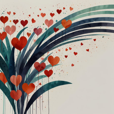 Retro background with flowers and stripes. Hand drawn illustration.の素材